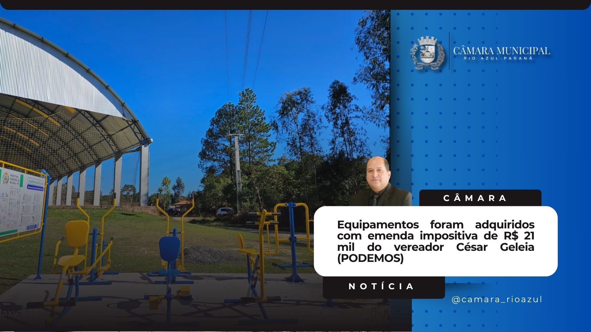 Comunidade de Rio Azul de Cima recebe nova Academia ao Ar Livre