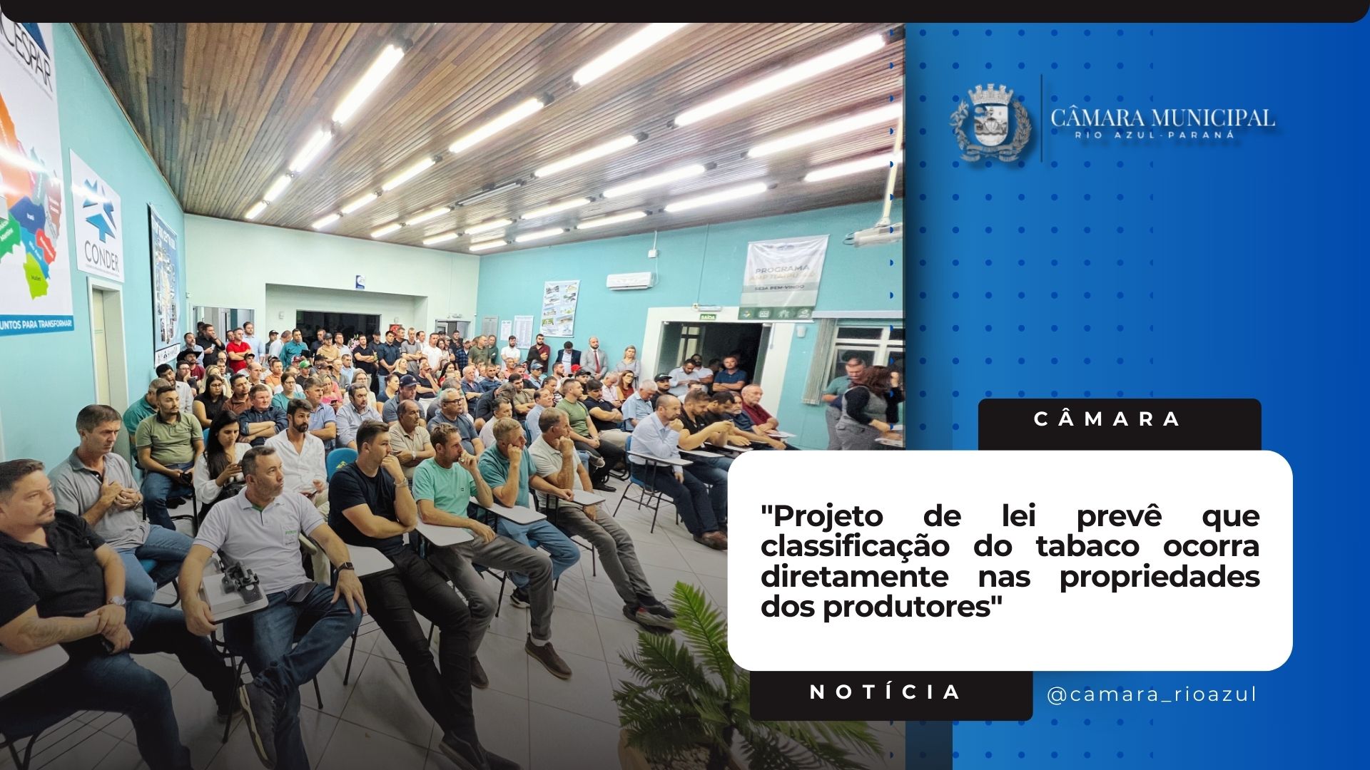 Vereadores de Rio Azul participam de audiência pública na AMCESPAR sobre classificação do tabaco nas propriedades